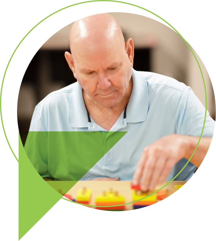 Patient working on skill development at Houston residential treatment center