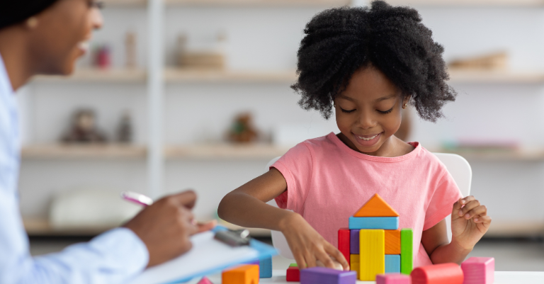 Young girl in inpatient autism treatment